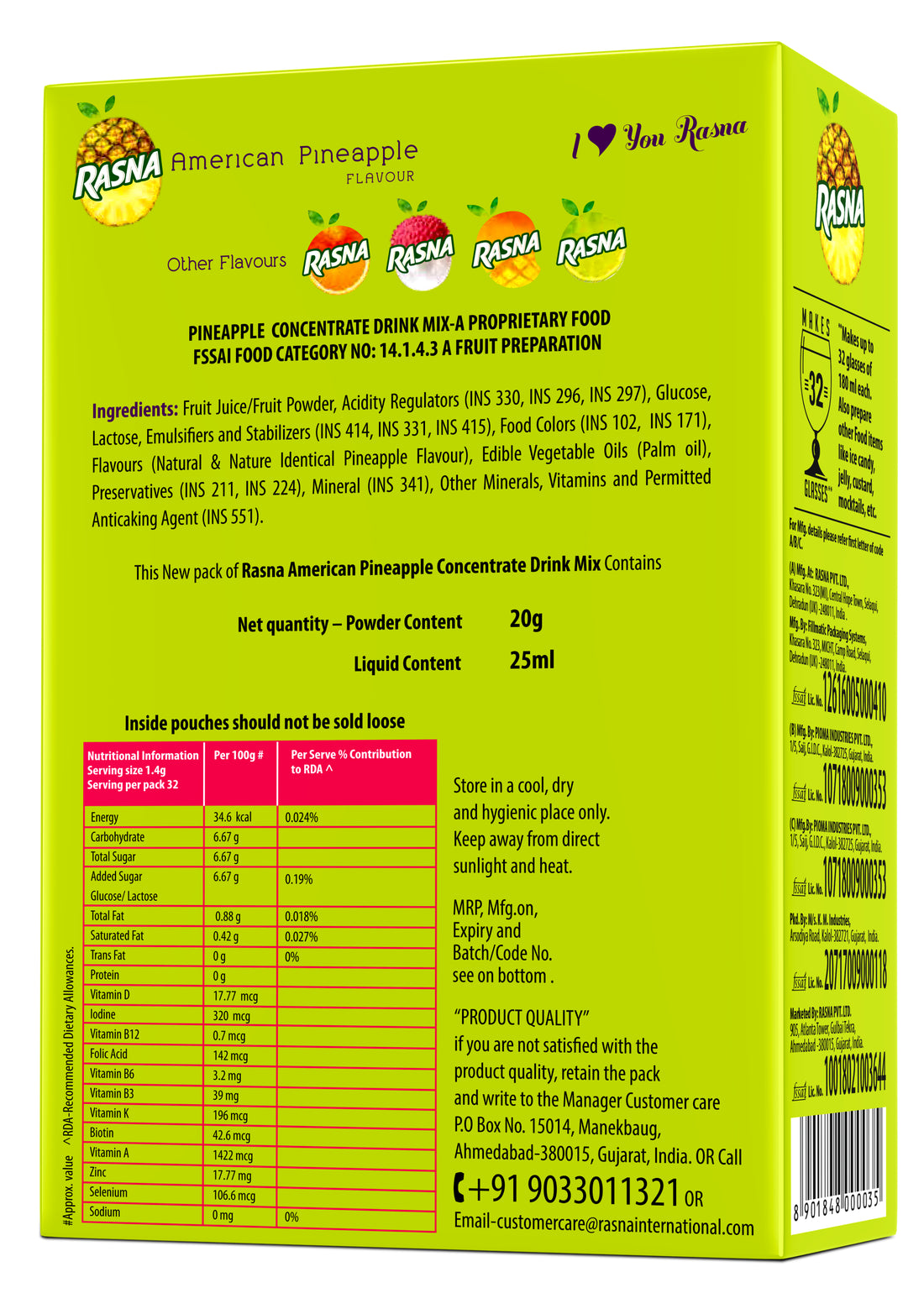 Fun Fruit Preparation 32 Glass: Pineapple