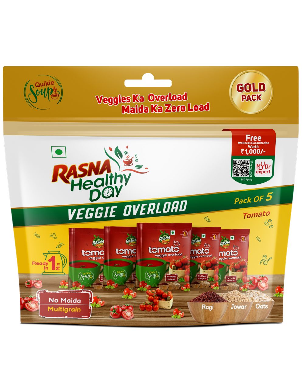 Rasna Quikie Veggie Overload Soup: Tomato Pack of 5 Combo