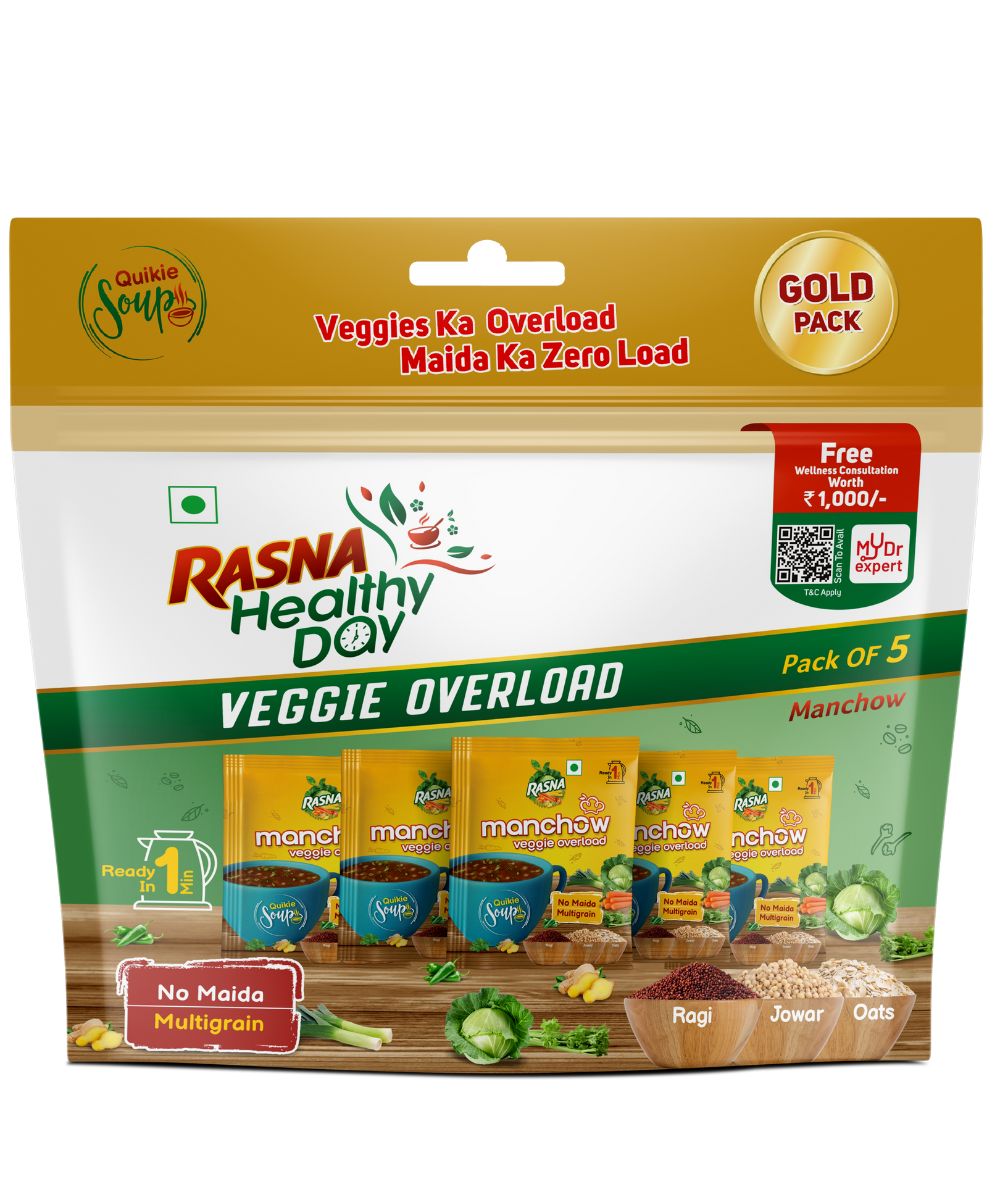 Rasna Quikie Veggie Overload Soup: Manchow Pack of 5 Combo