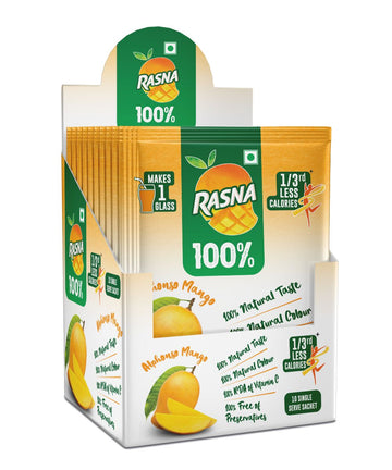 Rasna 100% Alphonso Mango Tenner Pack