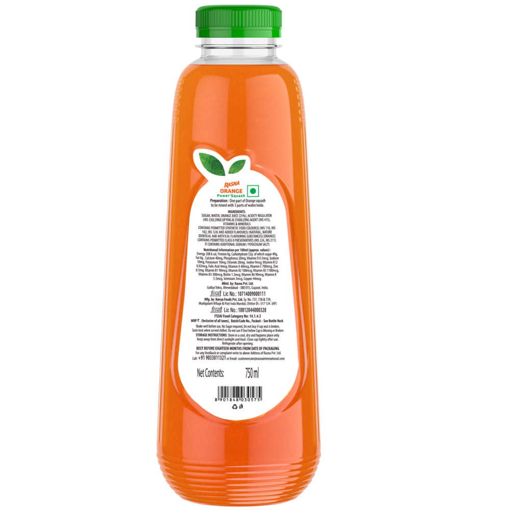 Rasna Power Squash Orange 750 ml
