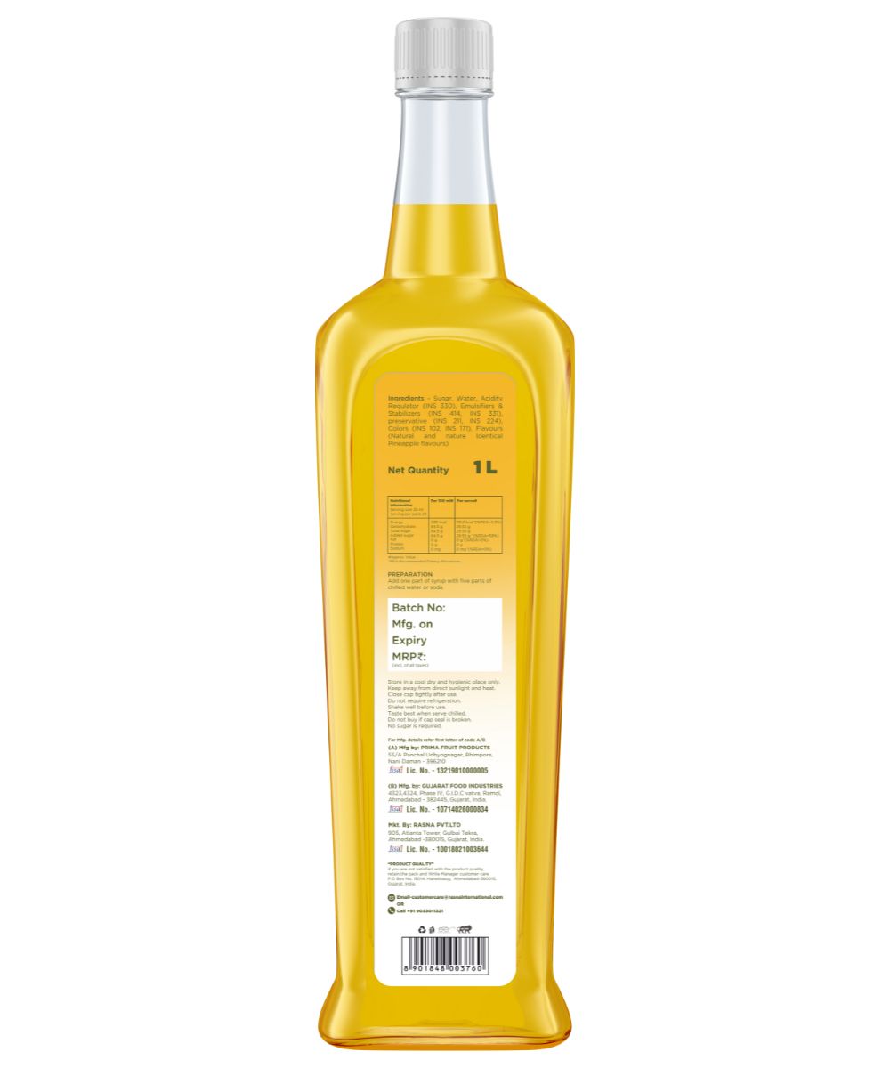 Rasna Pina Colada Syrup 1 Ltr