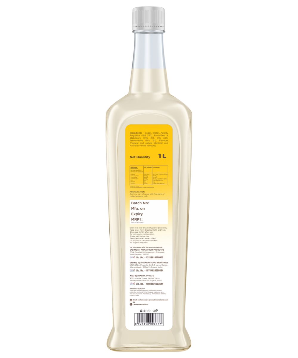 Rasna Vanilla Syrup 1 Ltr