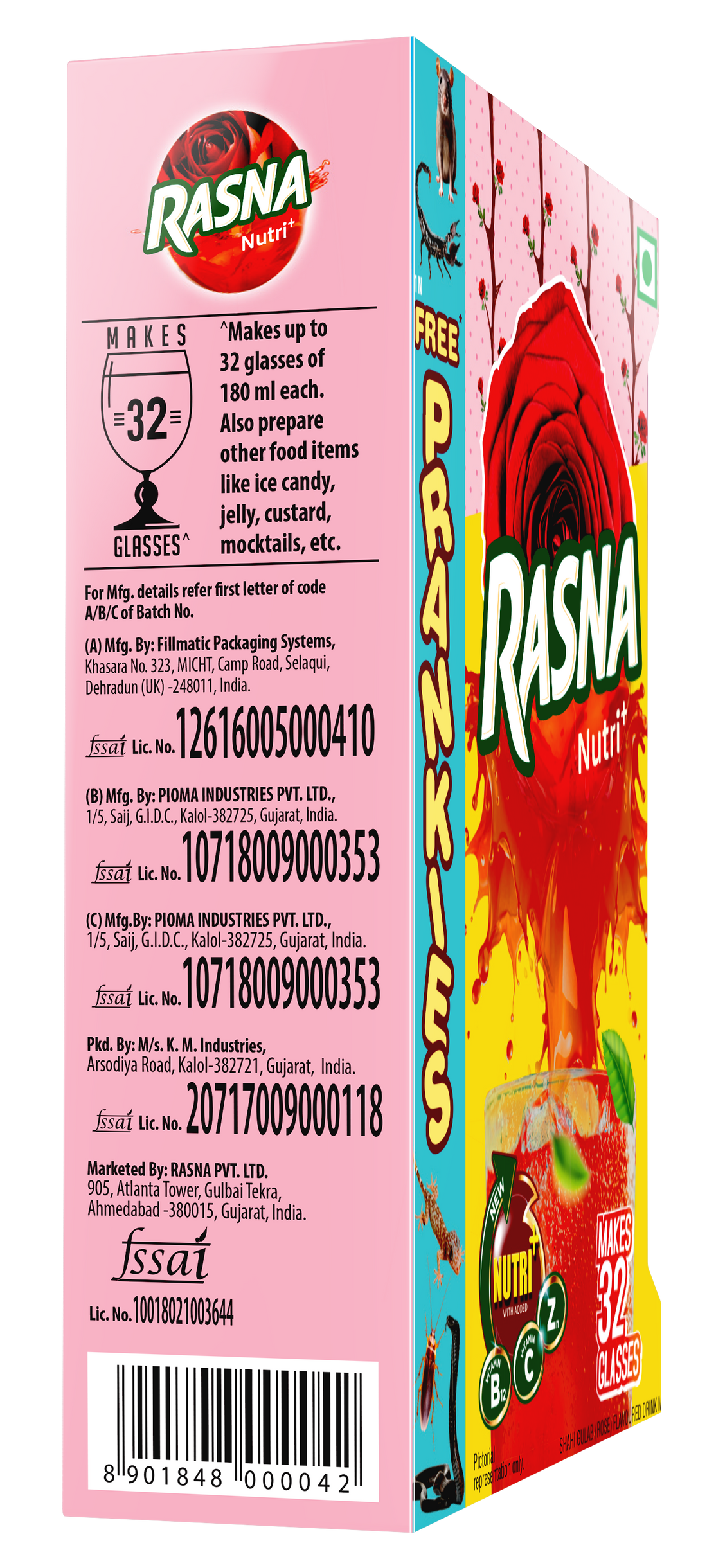 Fun Food Mix 32 Glass: Rose