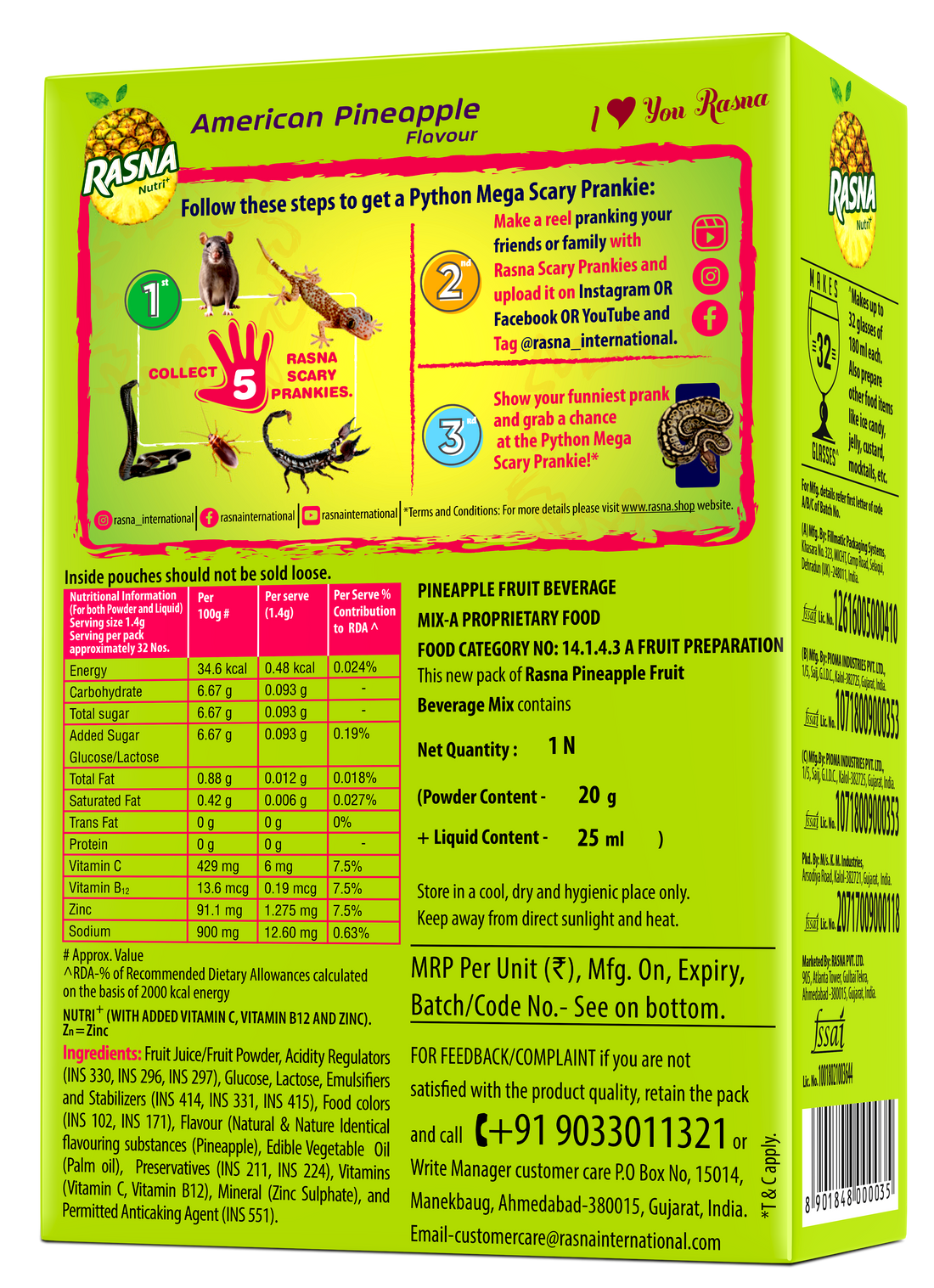 Fun Fruit Preparation 32 Glass: Pineapple