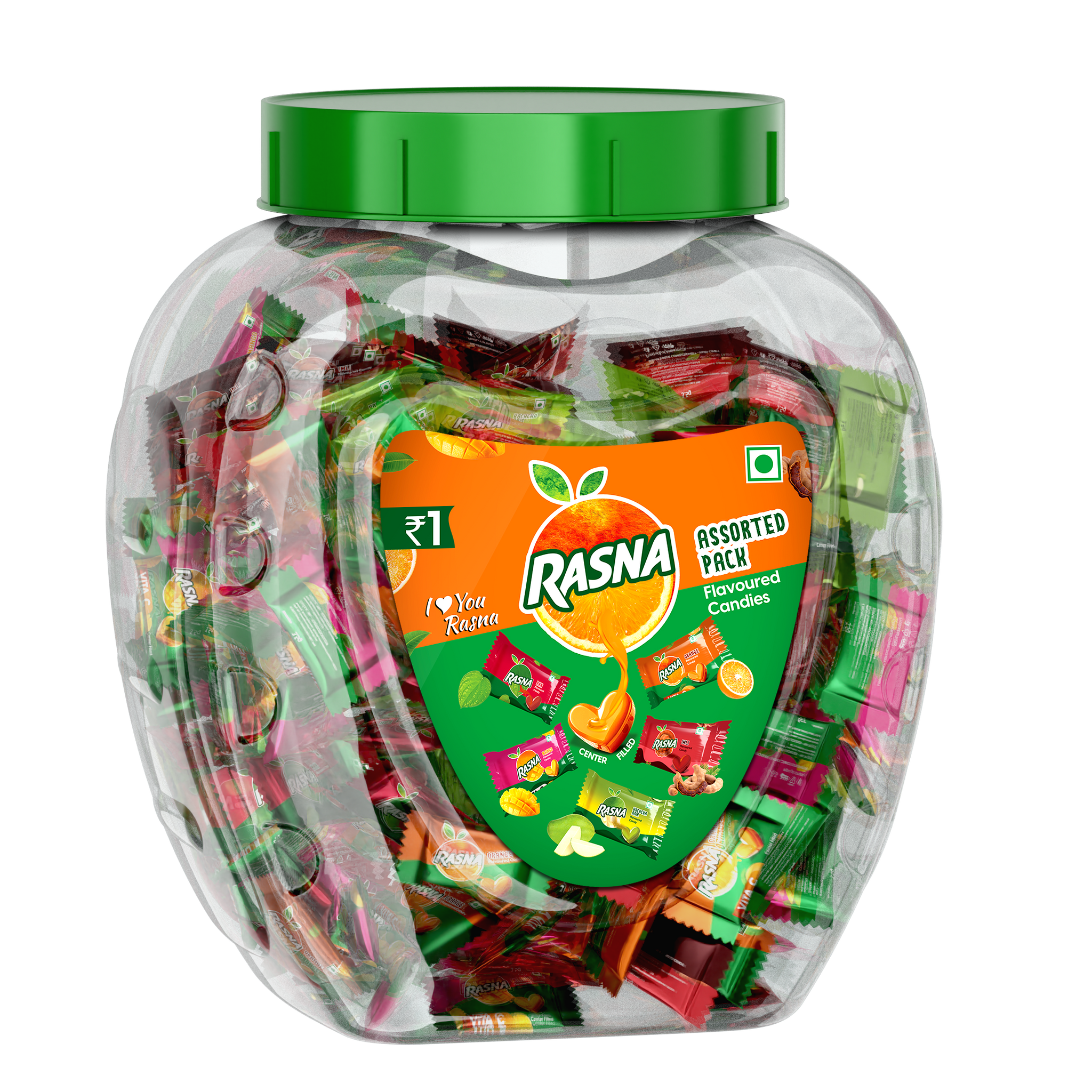 Rasna Candy Jar  Assorted ( ORG + MNG + KAM +Imli +Pan )