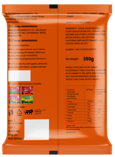 Rasna Candy Pouches Orange 100 PCS