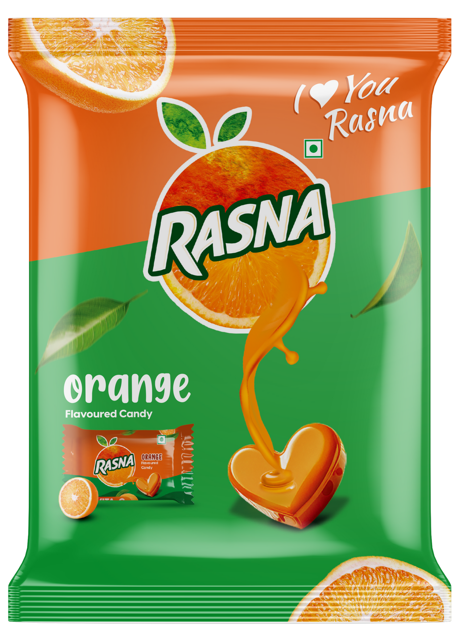 Rasna Candy Pouches Orange 100 PCS