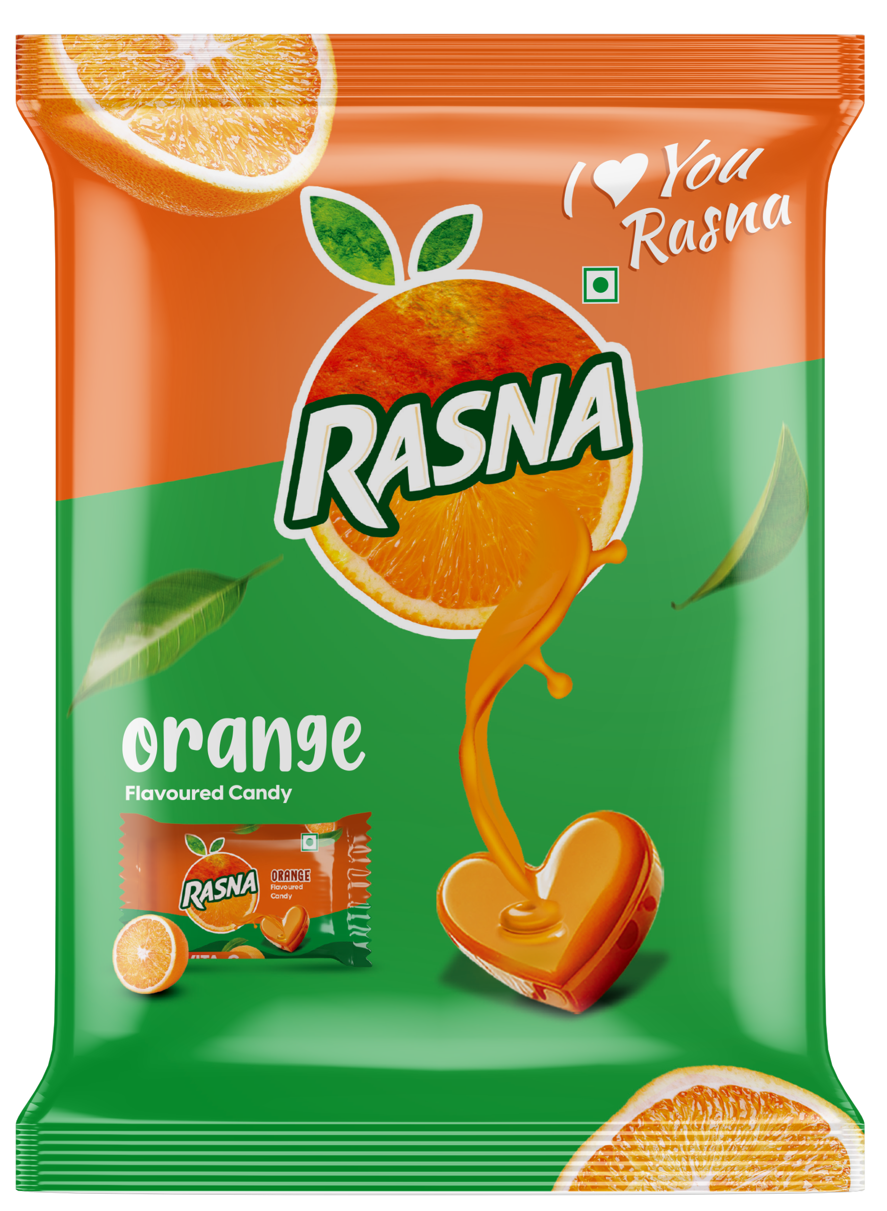 Rasna Candy Pouches Orange 100 PCS