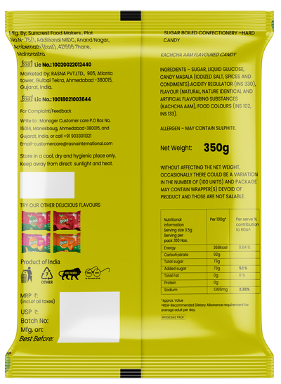 Rasna Candy Pouches Kachacha aam 100 PCS