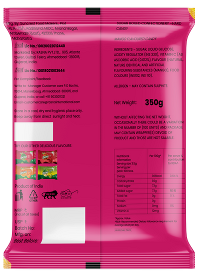 Rasna Candy Pouches Mango 100 PCS