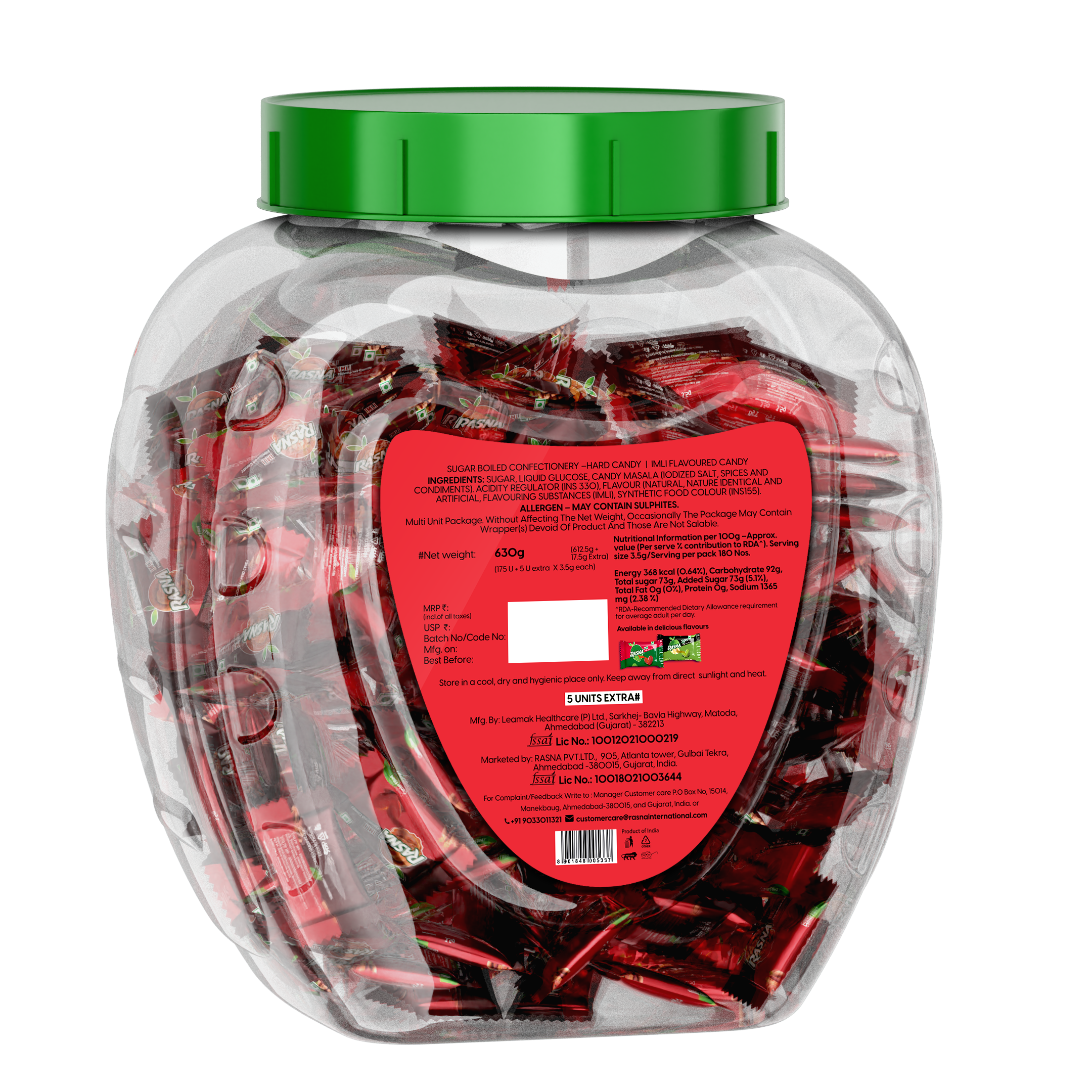 Rasna Candy Jar Imli 175 PCS + 5 PCS