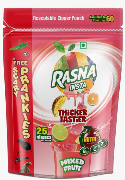 Rasna Insta Nutri+ 500g Zipper Pouch: Mixed Fruit Flavour