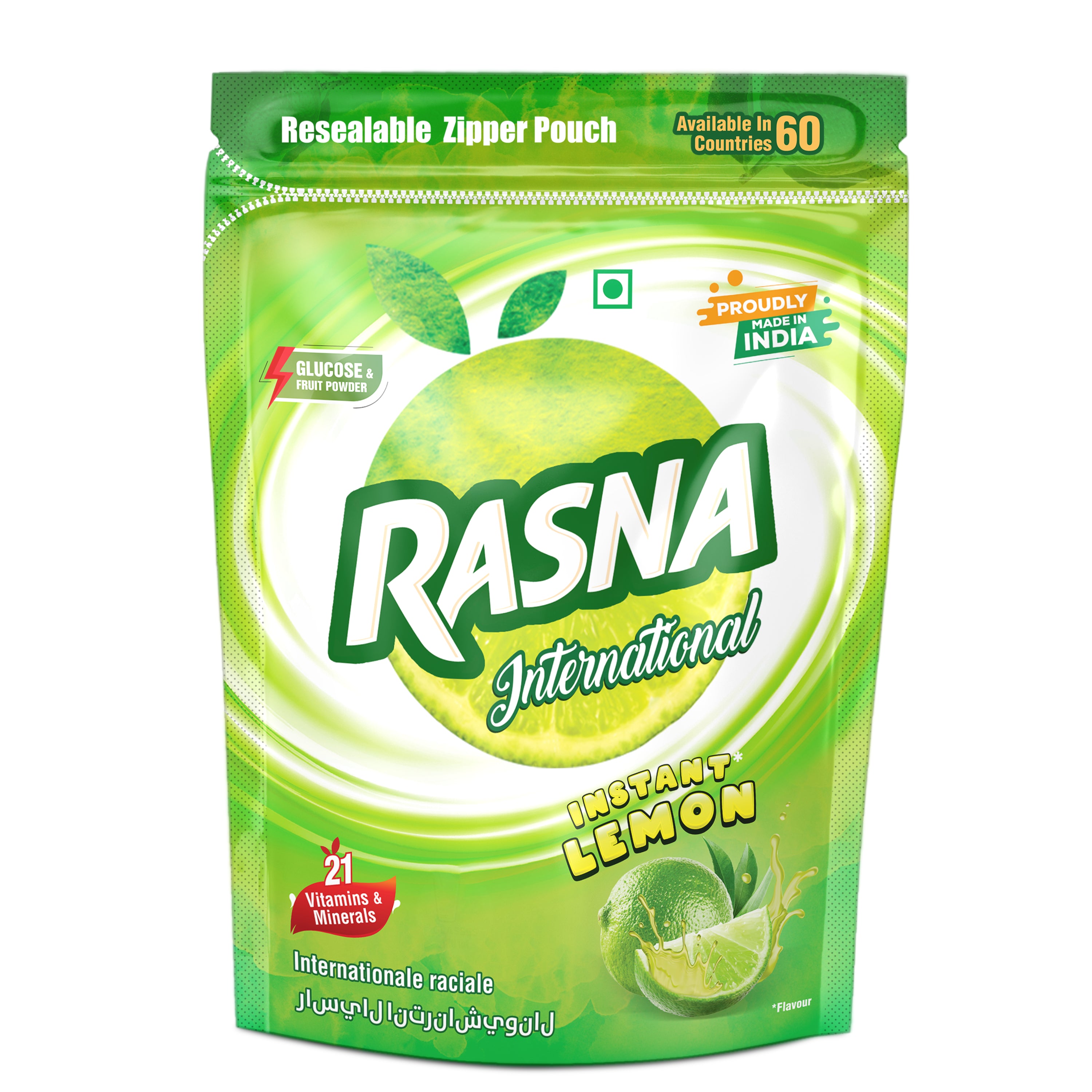 Rasna International 400gm Zipper Pouch Mango+ Lemon