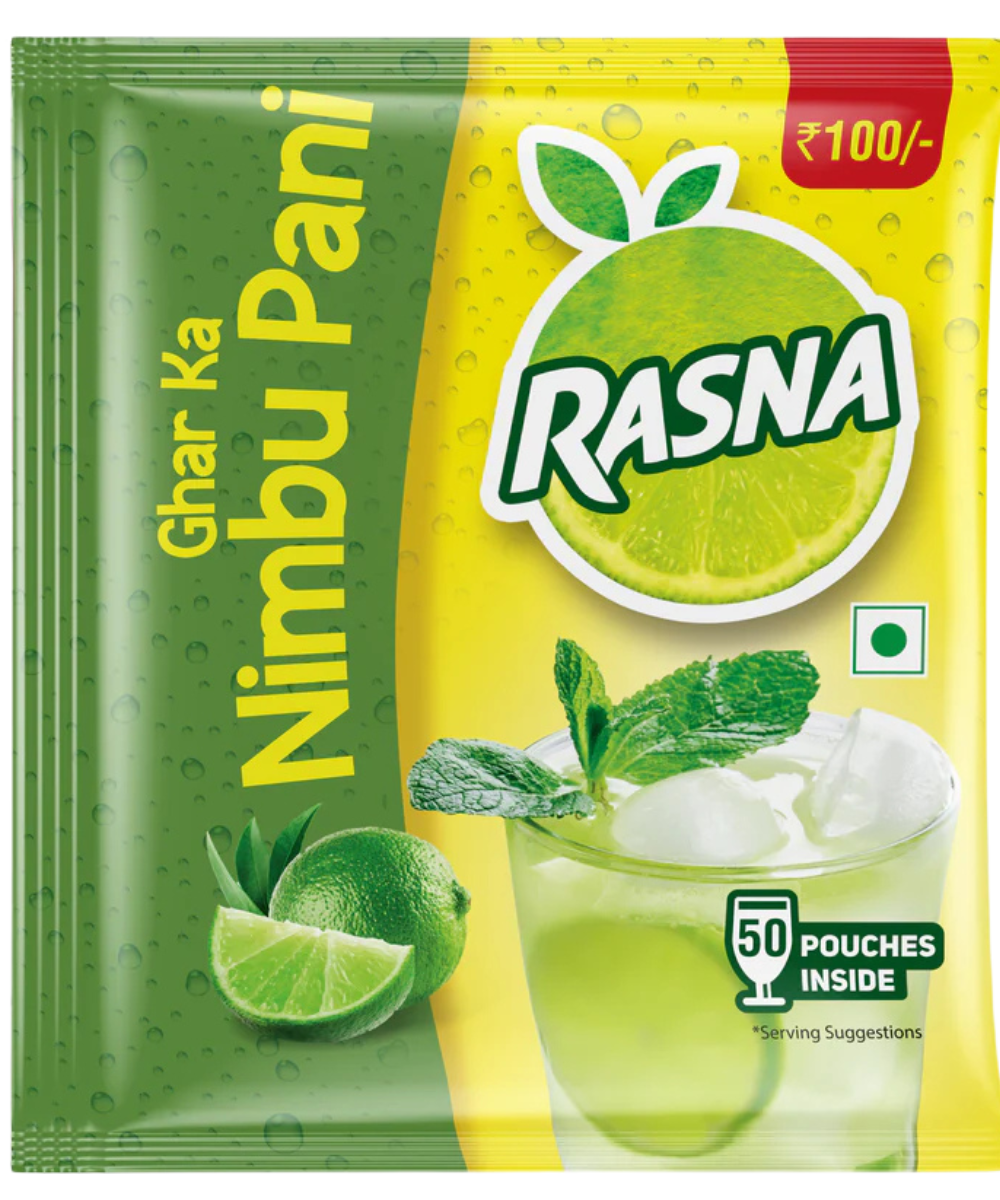 Rasna Ghar Ka Nimbupani 3g (Pack of 100)