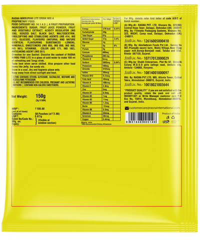 Rasna Ghar Ka Nimbupani 3g (Pack of 100)
