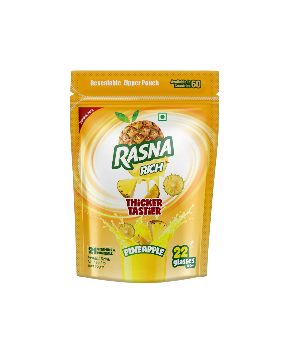 Rasna Rich Zipper Pack - Pineapple Flavour