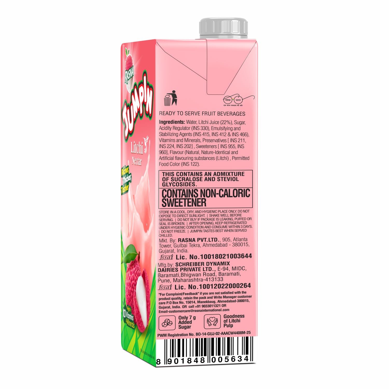 RASNA JUMPIN LITCHI NECTAR 1 LTR