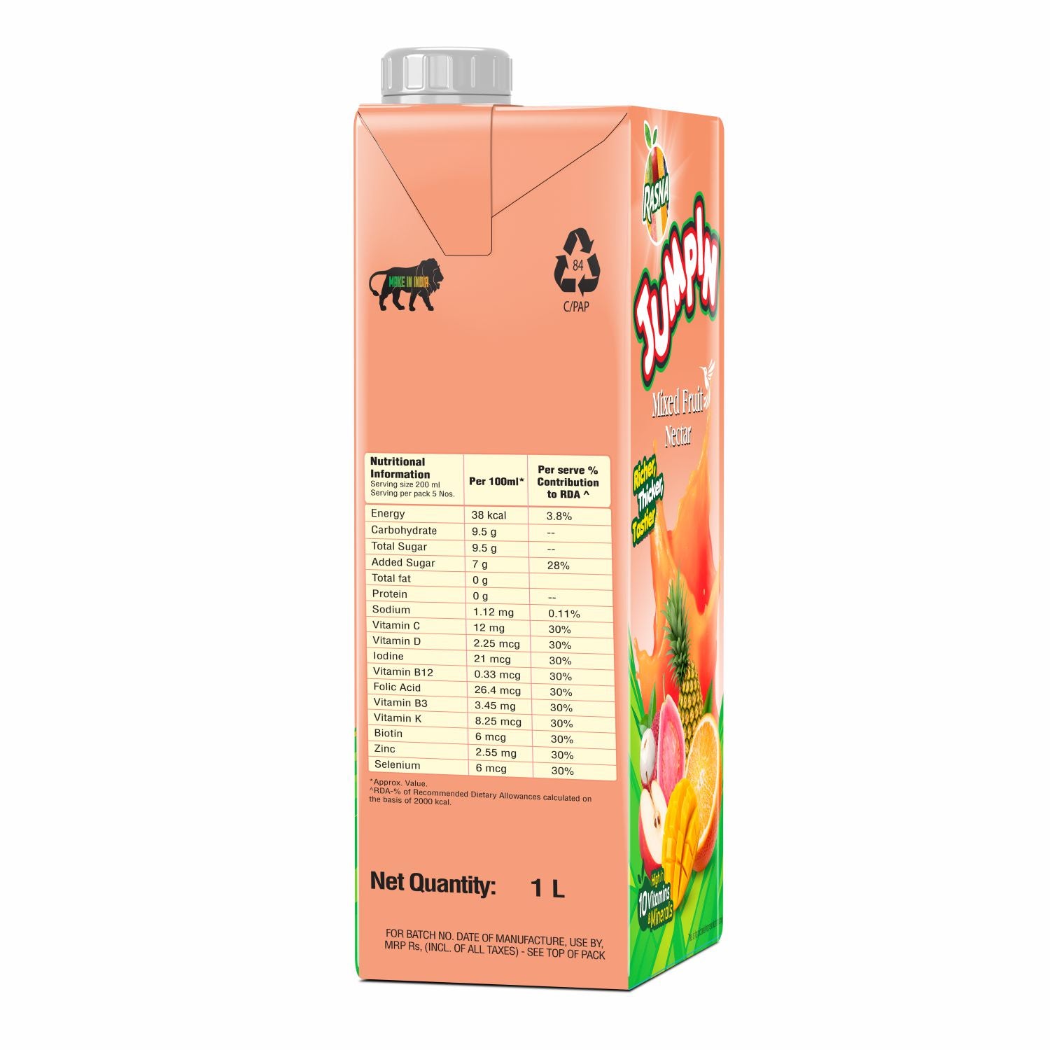 RASNA JUMPIN MIXED FRUIT NECTAR 1 LTR