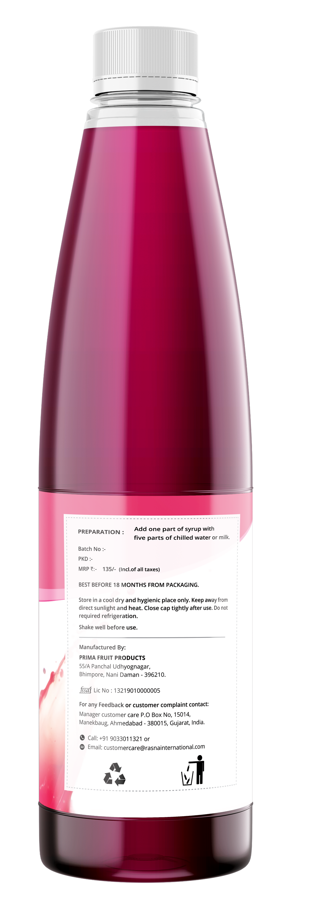 Rasna Buzz Syrup 750ml - Rose